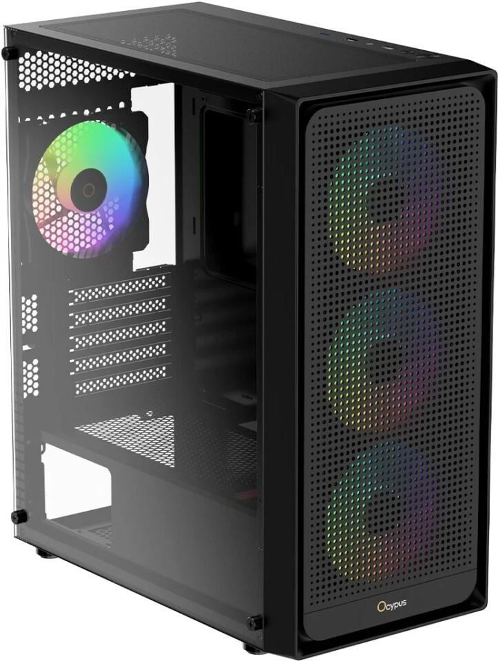 Ocypus Gamma C50 Siyah ARGB Tempered Glass Gamma P650 650W 80+ White USB 3.0 mATX Mini Tower Kasa