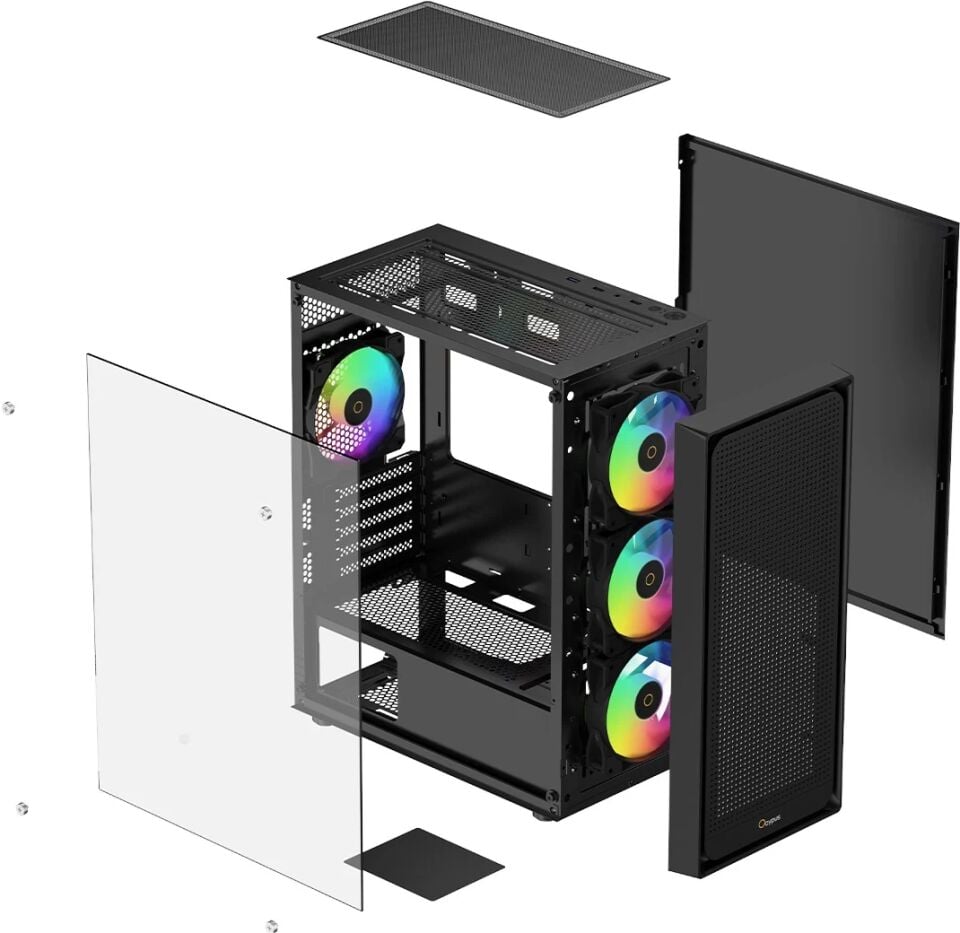 Ocypus Gamma C50 Siyah ARGB Tempered Glass Gamma P650 650W 80+ White USB 3.0 mATX Mini Tower Kasa