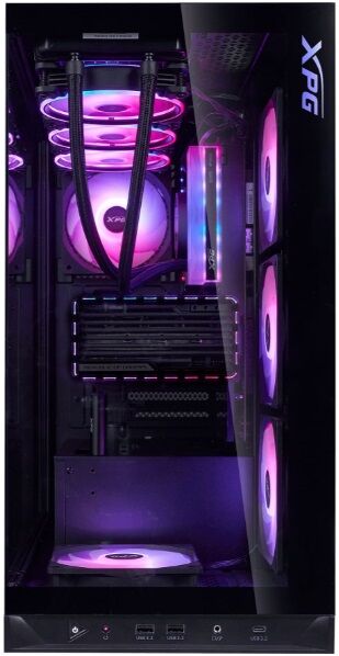 XPG Tempered Glass ARGB Black USB 3.2 ATX Mid Tower Kasa INVADERXBTFMT-BKCWW