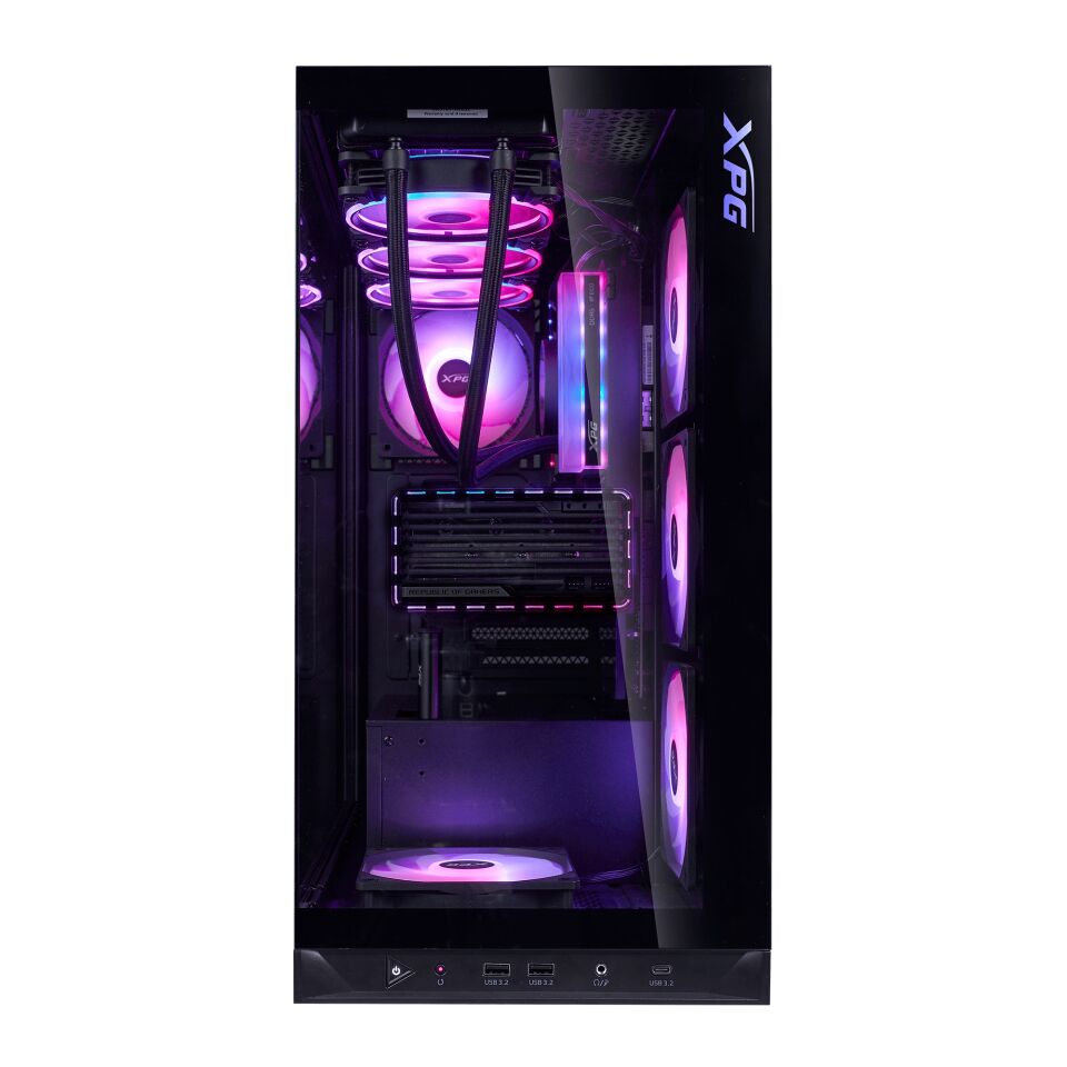 XPG Tempered Glass ARGB Siyah USB 3.2 ATX Mid-Tower Kasa INVADERXMT-BKCWW