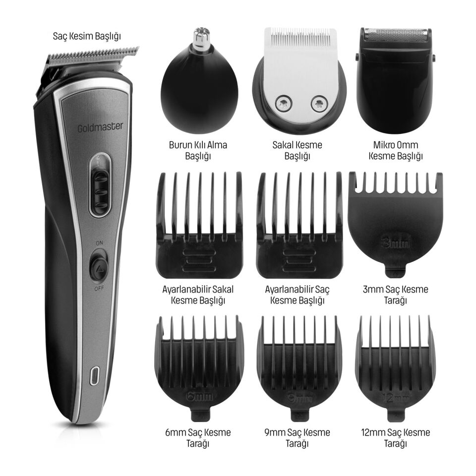Goldmaster Power IN-6100 Erkek Bakım Seti 9 In 1