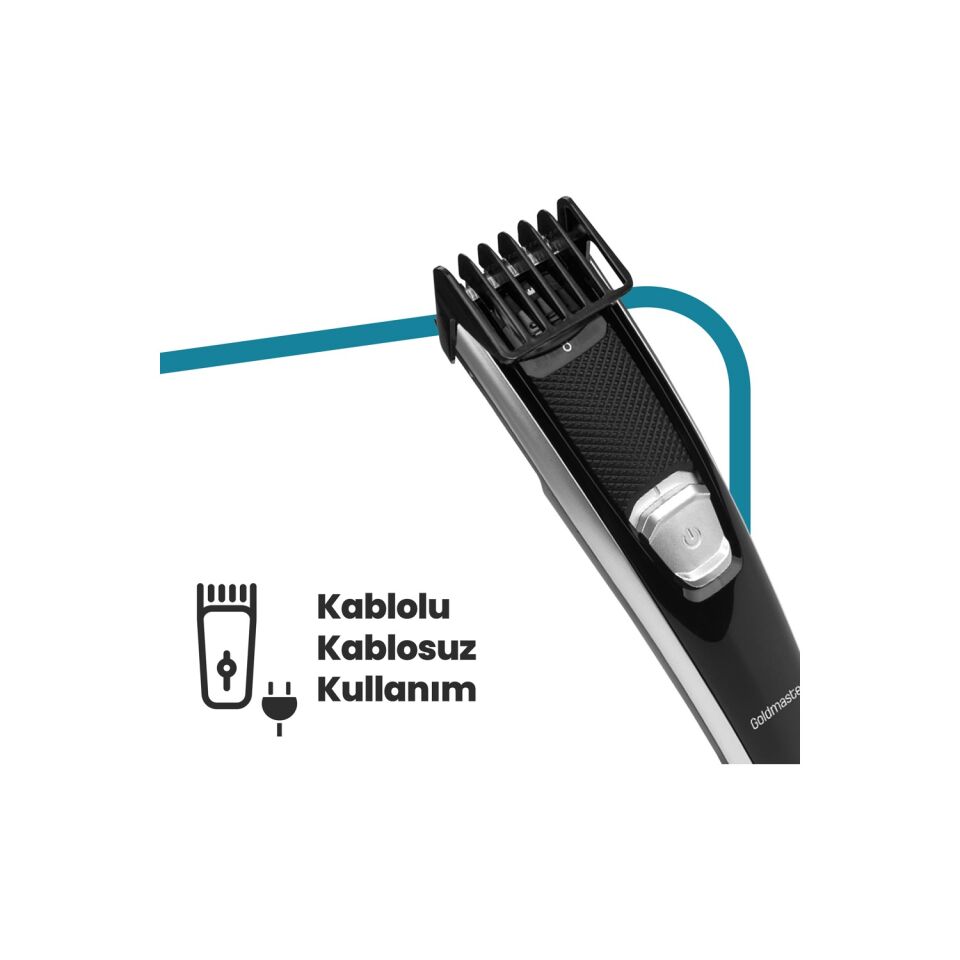 GoldMaster Lider GM 8185 Çelik Başlıklı Saç Sakal Şekillendirme Makinesi