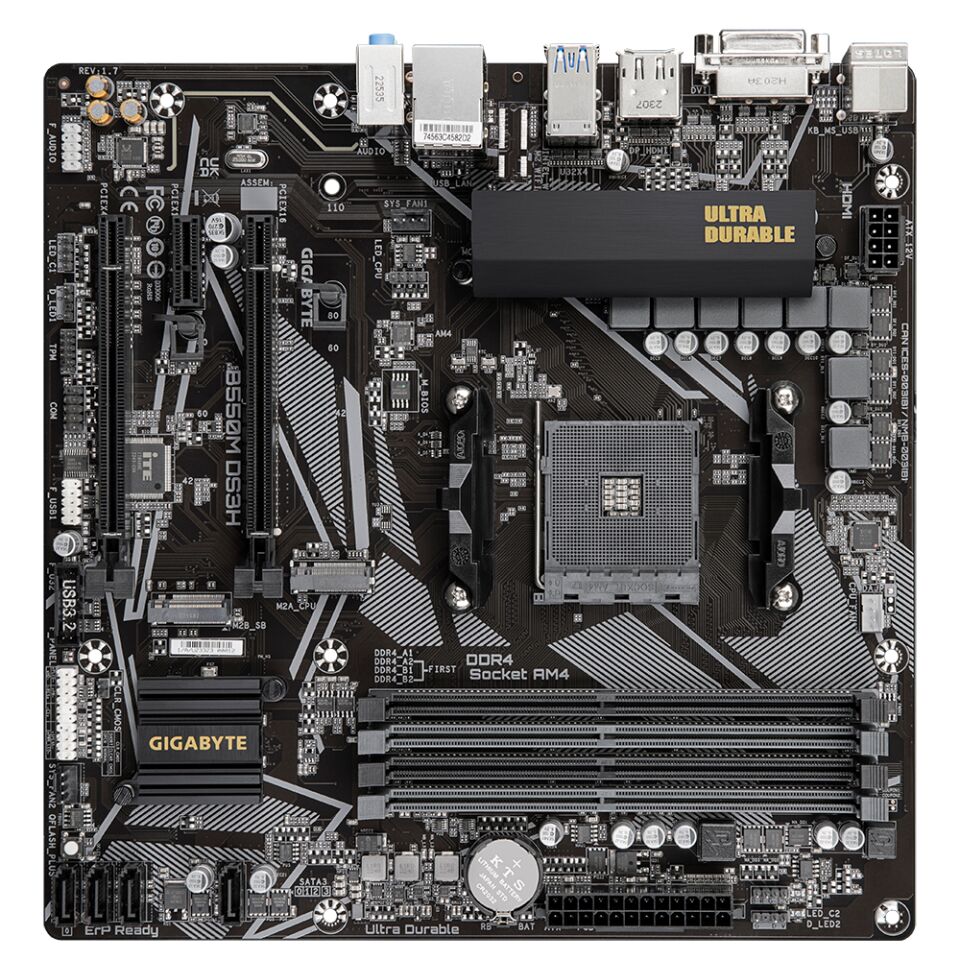 Gıgabyte B550M DS3H 4000MHZ(OC) Ddr4 Soket Am4 M.2 HDMI DVI Matx Anakart