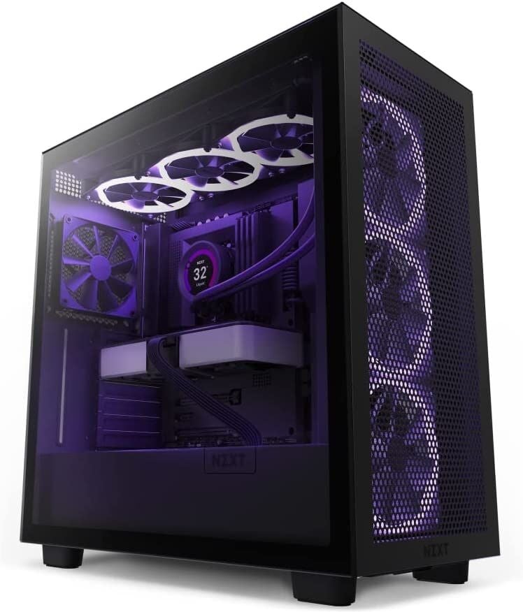 NZXT CM-H71FB-01 H7 Flow Black Tempered Glass RGB USB 3.2 ATX Mid Tower Kasa