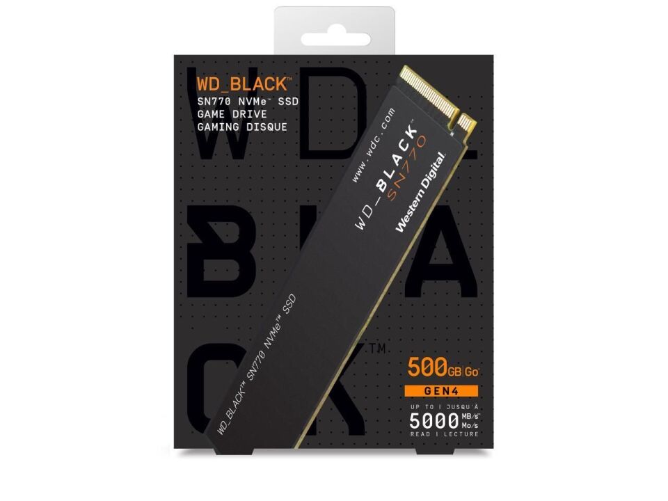 Wd 500GB Black SN770 WDS500G3X0E 5000/4000MB/S M.2 2280 Gaming Nvme SSD Disk