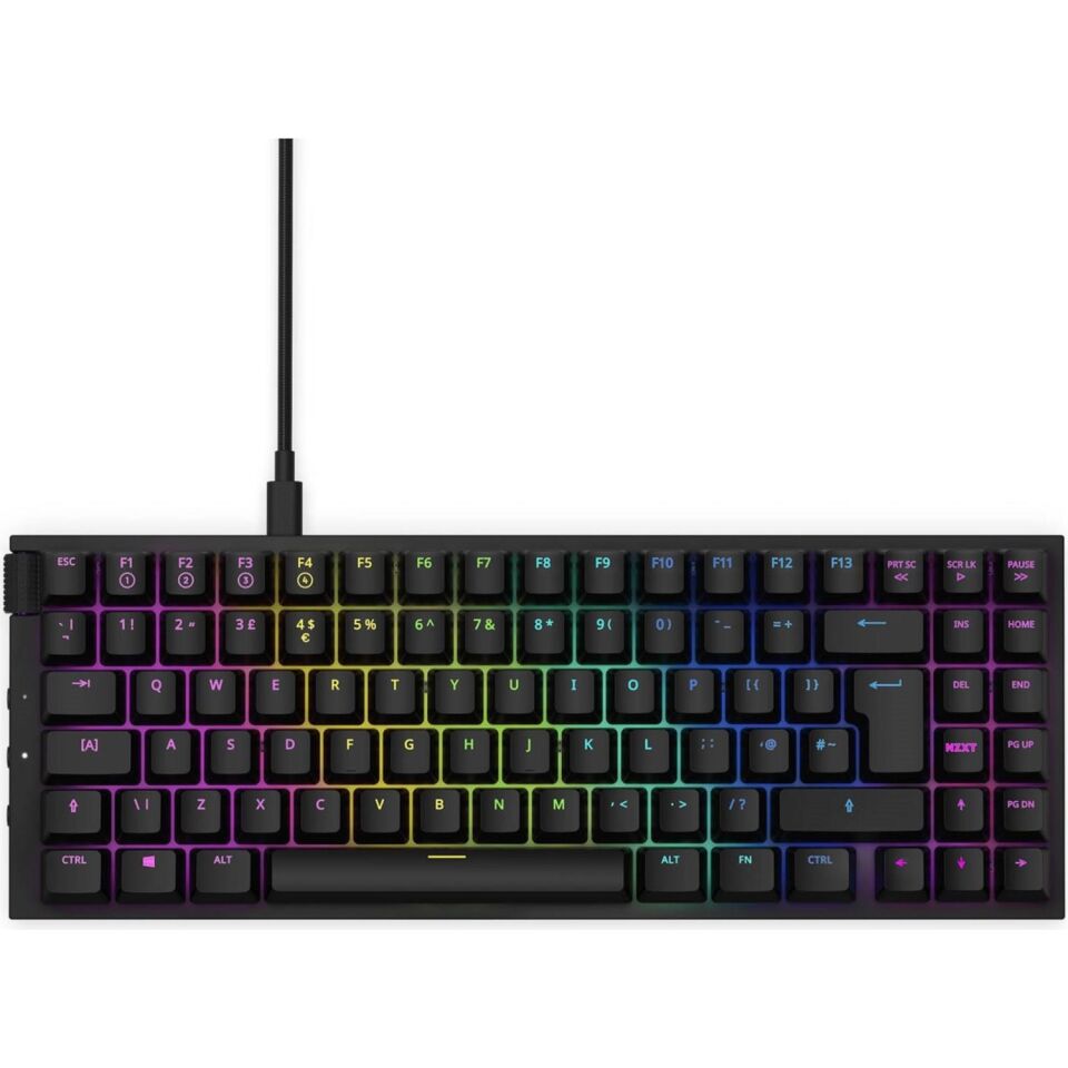 Nzxt Q Eng KB-175UK-BR Mınıtkl Modular Mechanical Keyboard Gateron Red Linear Black Kablolu Klavye