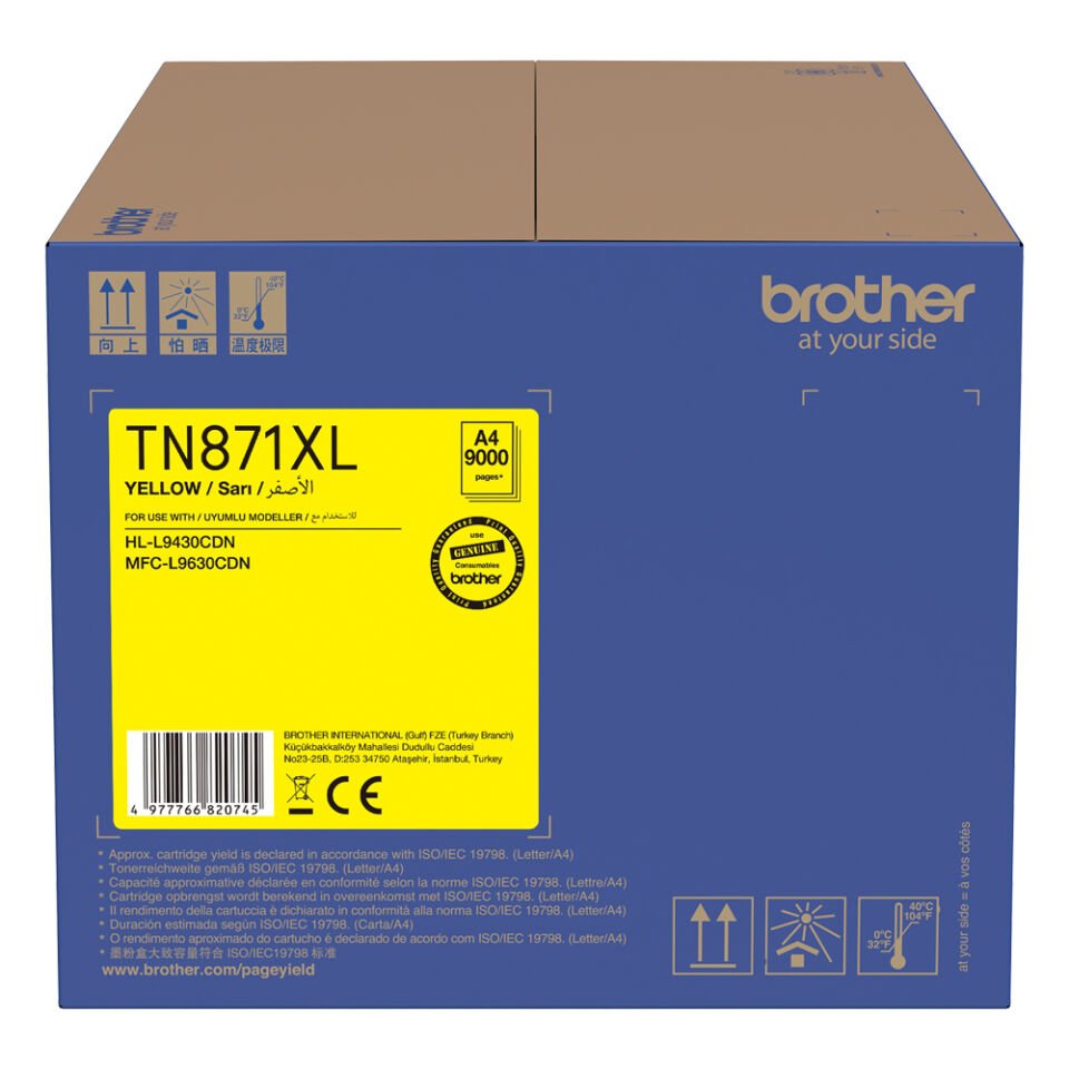 BROTHER TN-871XLY Süper Yüksek Kapasiteli Toner SARI (9.000 sayfa)