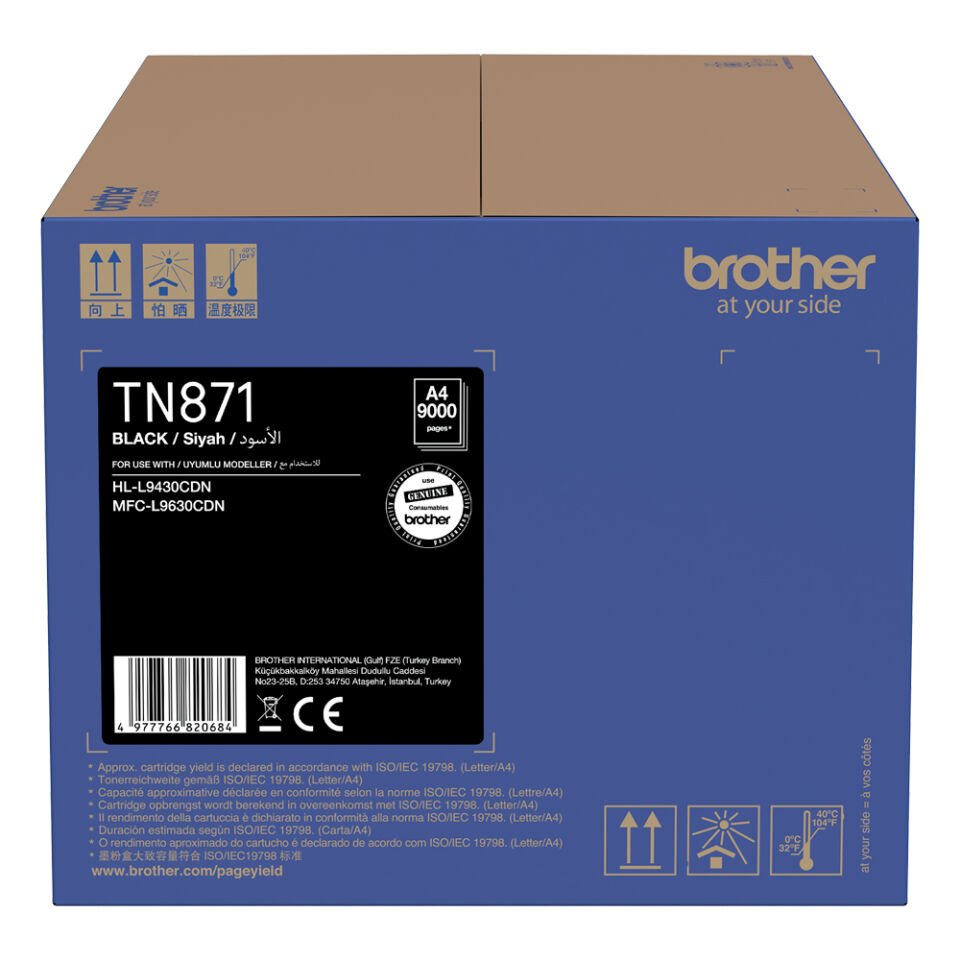 BROTHER TN-871BK Yüksek Kapasiteli Toner Kartuşu SİYAH (9.000 sayfa)