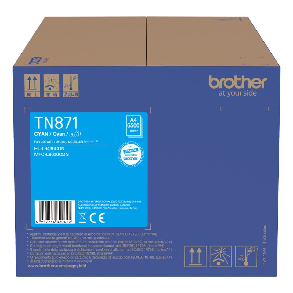 BROTHER TN-871C Yüksek Kapasiteli Toner MAVİ (6.500 sayfa)