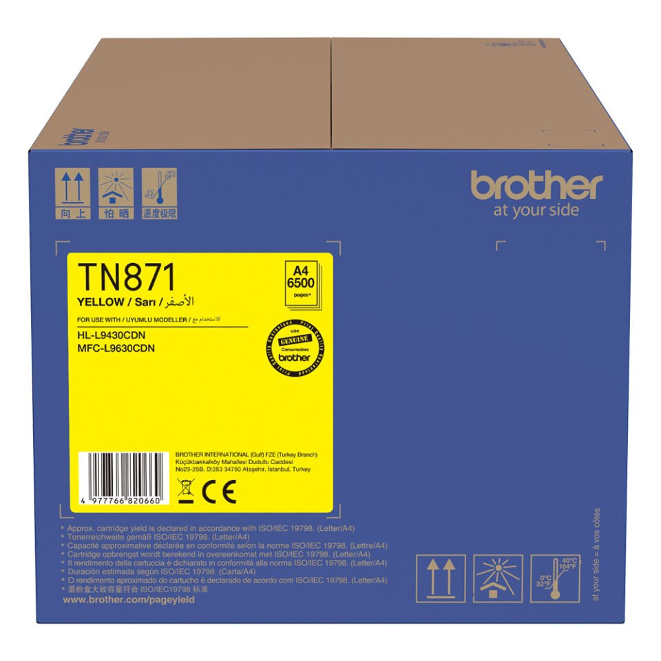 BROTHER TN-871Y Yüksek Kapasiteli Toner SARI (6.500 sayfa)