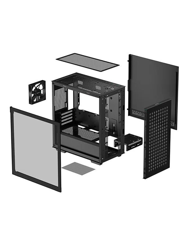 DeepCool CH370  1x120mm Mini-ITX / Mikro-ATX Siyah Oyuncu Kasası