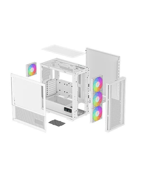 DeepCool CH560 WH Digital 3x140/1x120mm ARGB (Mini-ITX / Mikro-ATX / ATX / E-ATX) Beyaz Mid Tower ATX Oyuncu Kasası