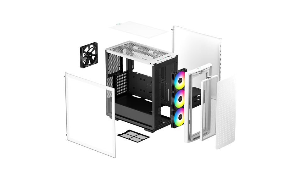 DeepCool CK560 WH 3×120ARGB 1×140mm (Mini-ITX / Micro-ATX / ATX / E-ATX) ATX Mid Tower Beyaz Oyuncu Kasası