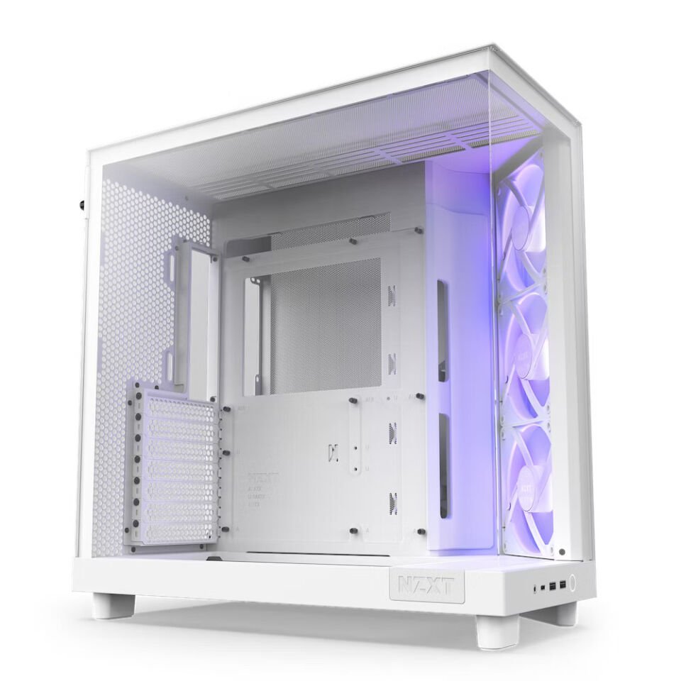 NZXT H Series H6 Flow RGB 3X120mm RGB ATX, Micro-ATX CC-H61FW-R1 Beyaz ATX Oyuncu Kasası
