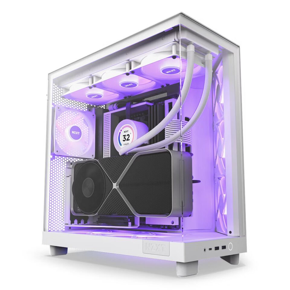 NZXT H Series H6 Flow RGB 3X120mm RGB ATX, Micro-ATX CC-H61FW-R1 Beyaz ATX Oyuncu Kasası