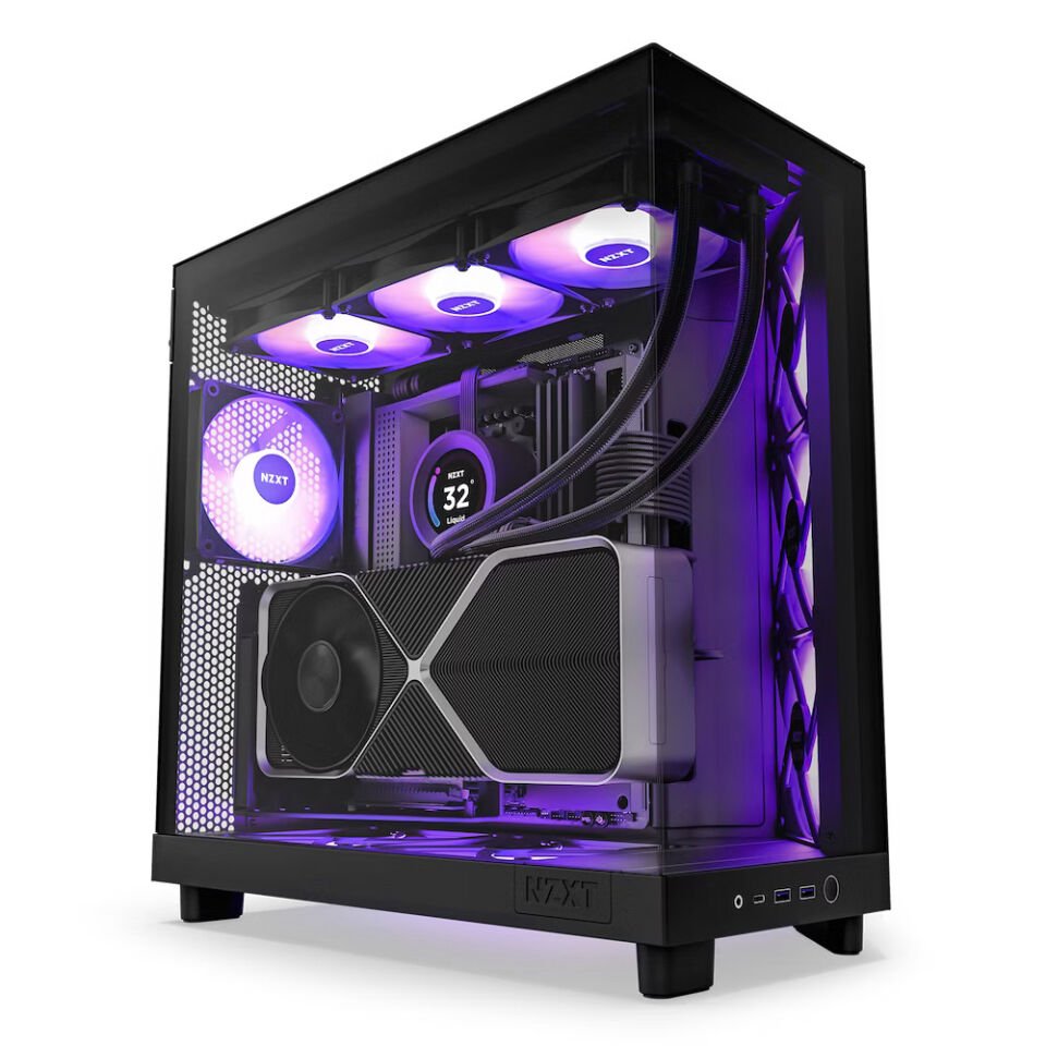 NZXT H Series H6 Flow RGB 3X120mm RGB (ATX, Micro-ATX, Mini-ITX) CC-H61FB-R1 Siyah ATX Oyuncu Kasası