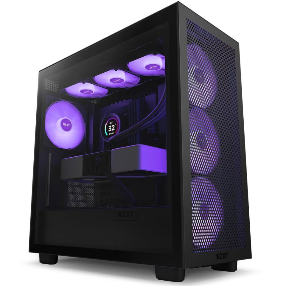 NZXT H Series H7 Flow RGB 3X140mm RGB/1X120mm  CM-H71FB-R1 Siyah ATX Oyuncu Kasası