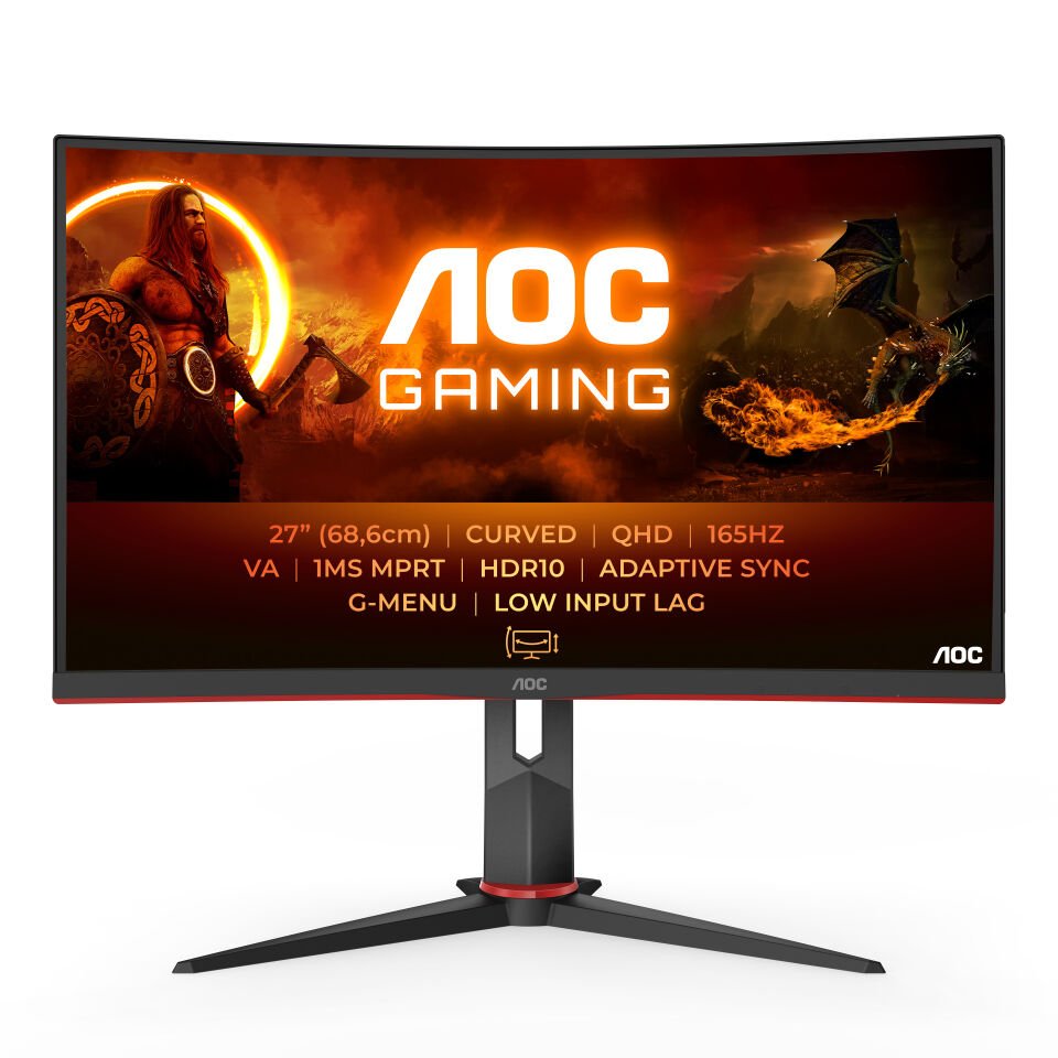 AOC 27'' CQ27G2S/BK 1MS 165HZ QHD Adaptive Sync HDR10 Curved Oyuncu Monitörü