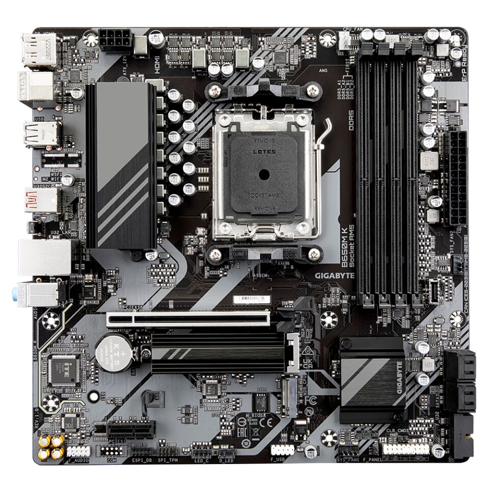Gigabyte B650M K AMD B650 8000 MHz (OC) DDR5 Soket AM5 mATX Anakart