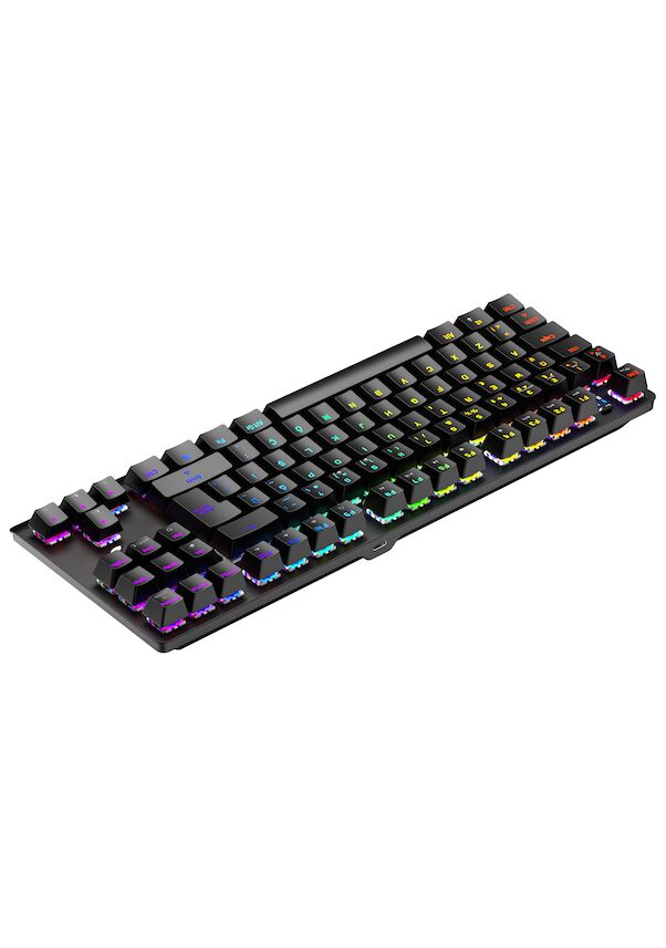 GamePower Eva 7 60M Mekanik Kablolu, 2.4GHz, Bluetooth, 3 Mod Blue Switch Türkçe Q 88 Tuş USB RGB Gaming Klavye