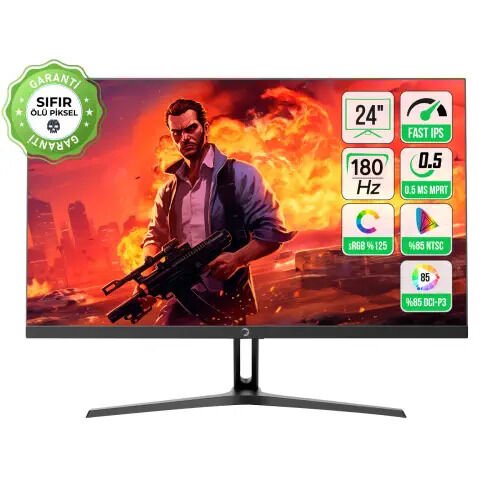 GamePower 24″ Bull T10 Flat IPS 200Hz 0.5ms FHD IPS Gaming Monitör (Sıfır Ölü Piksel Garantili)