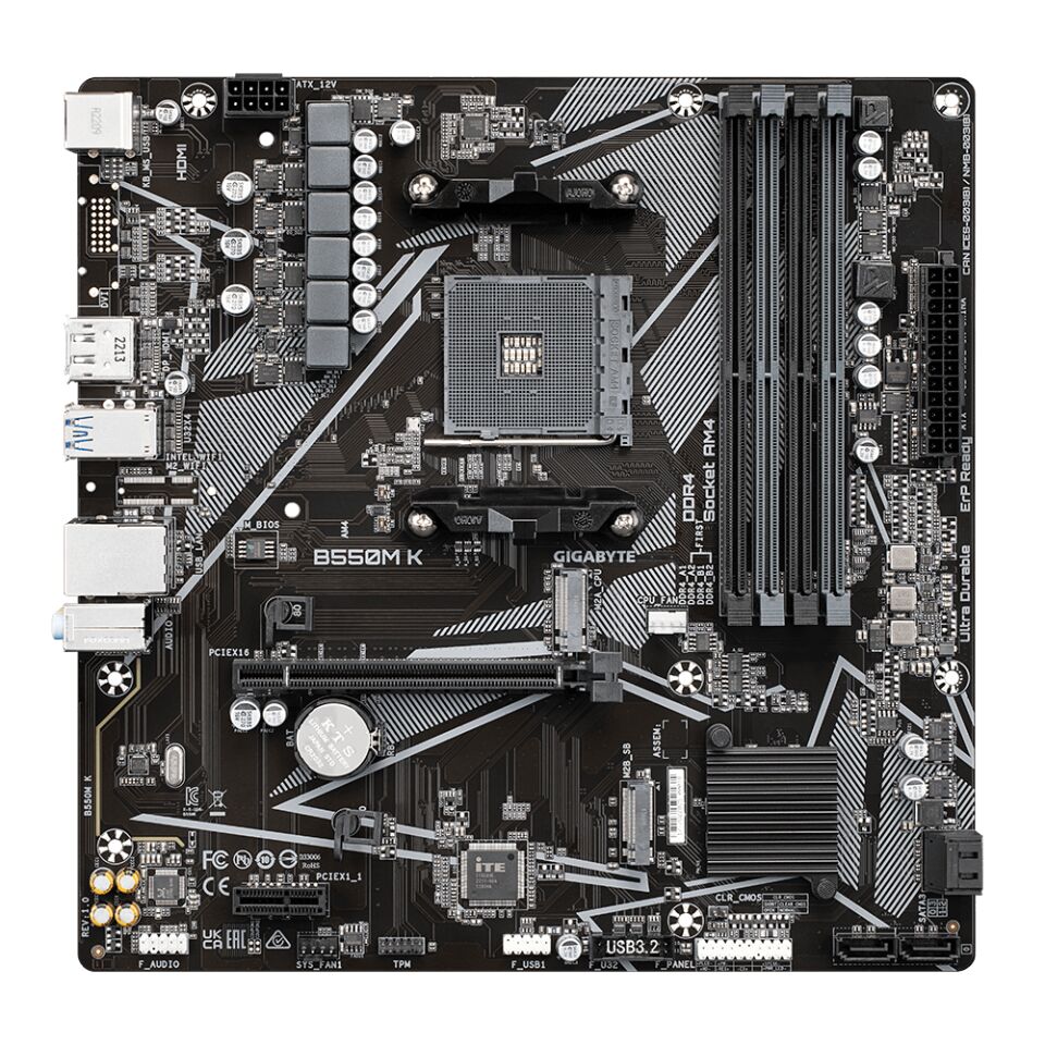 Gigabyte B550M K AMD B550 4733 MHz (OC) DDR4 Soket AM4 mATX Anakart