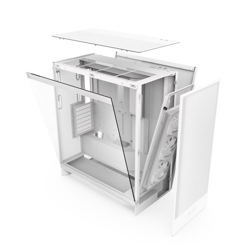 NZXT H7 Flow (2024) CM-H72FW-R1 RGB White Tempered Glass USB 3.2 ATX Mid Tower Kasa