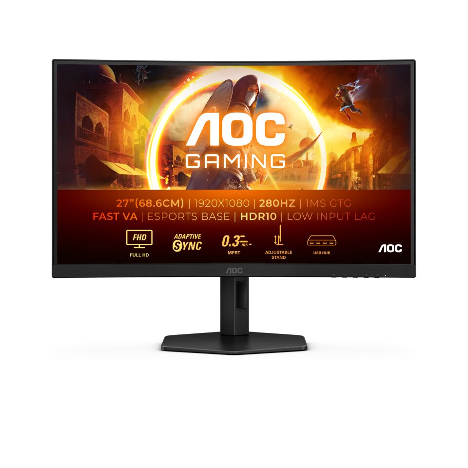 AOC 27'' C27G4ZXU 280Hz 1Ms Adaptive Sync Curved Gaming Monitör