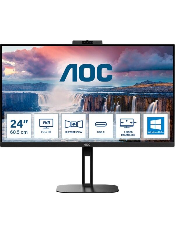 AOC 23.8'' 24V5CW/BK 1ms 75HZ HDMI DP Type-C FreeSync IPS FHD Pivot Monitör