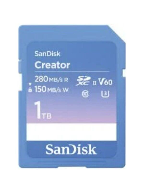 SANDISK Creator 1TB SDSDXEP-1T00-GNCIS 280MB/S Uhs-Iı Sdxc 6k-4k UHD V60 Hafıza Kartı