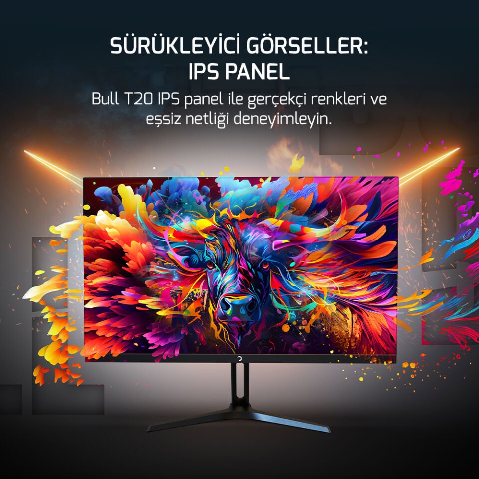 GamePower Bull T20 27'' 180Hz 0.5ms Fast IPS  FHD Gaming Monitör (Sıfır Ölü Piksel Garantili)