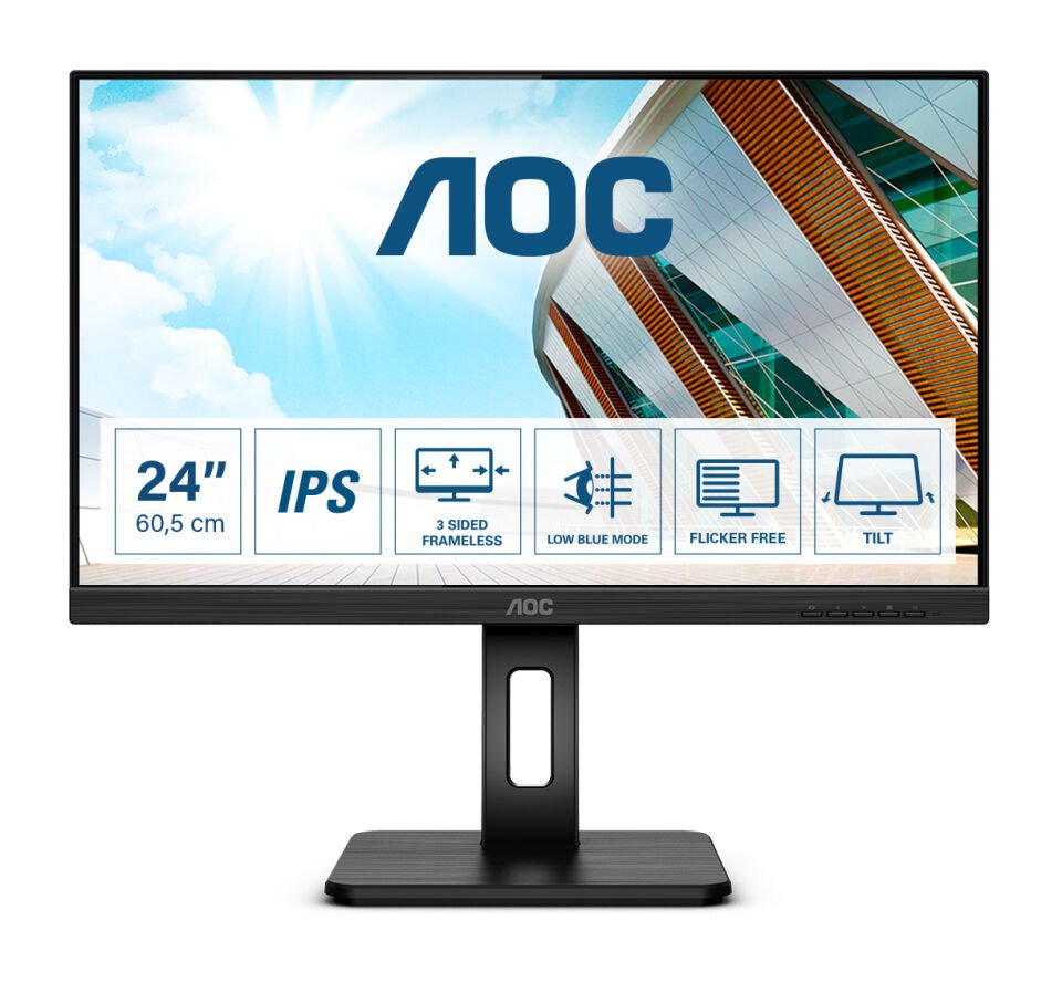 Aoc 23.8'' Q24P2Q 4ms 75hz HDMI DP Pivot 2K IPS Monitör