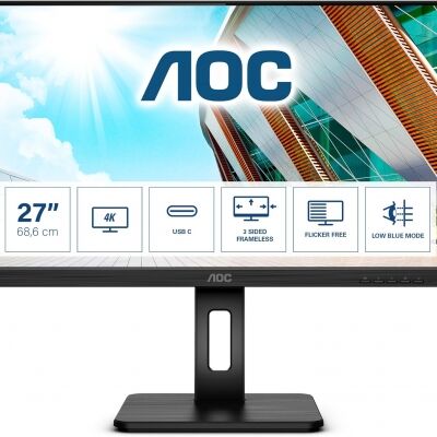 AOC U27P2CA 27'' 60Hz 4Ms USB-C UHD Adaptive-Sync IPS Pivot Vesa Monitör