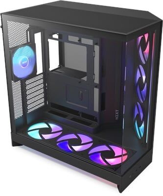 NZXT H9 Flow RGB+ 2025 CM-H92FB-P1 Dual-Chamber 7 RGB Fanlı ATX Siyah Bilgisayar Kasası