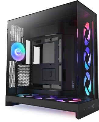 NZXT H9 Flow RGB+ 2025 CM-H92FB-P1 Dual-Chamber 7 RGB Fanlı ATX Siyah Bilgisayar Kasası