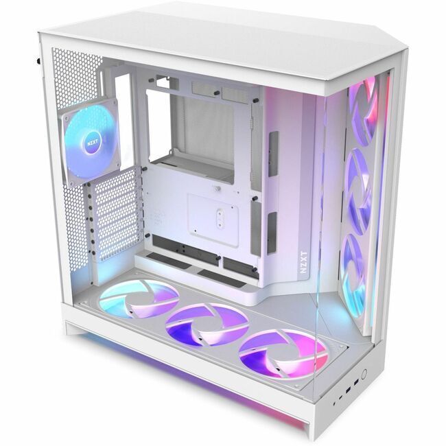 NZXT H9 Flow RGB+ 2025 CM-H92FW-P1 Dual-Chamber 7 RGB Fanlı ATX Beyaz Bilgisayar Kasası