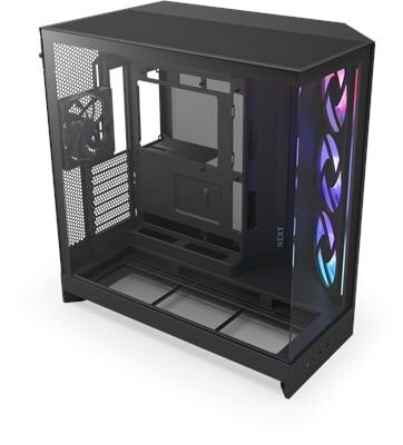 NZXT H9 Flow RGB 2025 CM-H92FB-R1 Dual-Chamber 3 RGB Fanlı ATX Siyah Bilgisayar Kasası