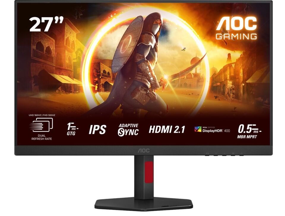 AOC 27'' U27G4R 4K 160Hz / FHD 320Hz 1ms AdaptiveSync Pivot IPS Gaming Monitör(Ölü Pixel)