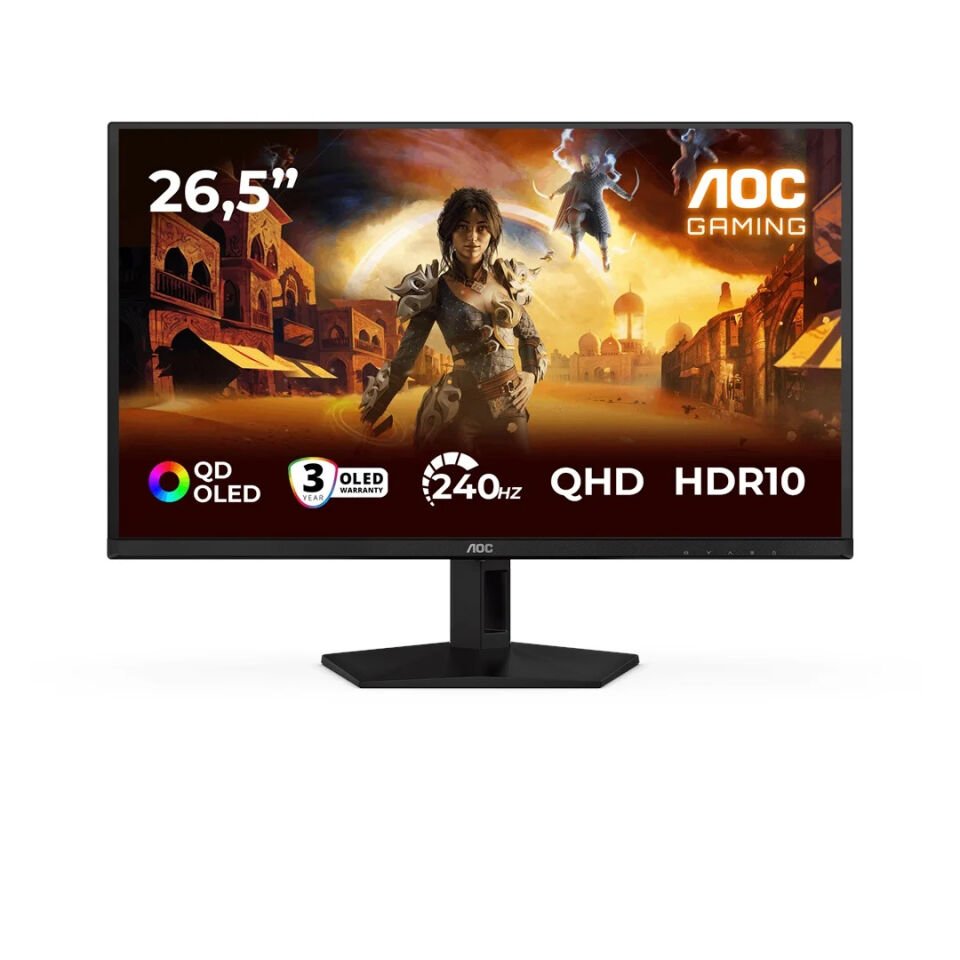 Aoc 26.5'' Q27G41ZDF 0.03ms 240Hz HDMI,DisplayPort G-Sync QD-OLED 2K Gaming Monitör