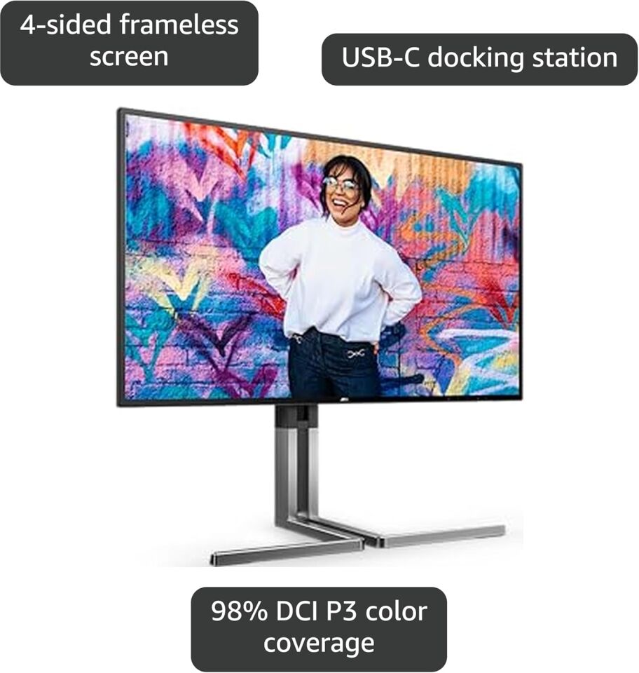 AOC U27U3CV 27'' 60 Hz 4 ms 4K Pivot IPS Adaptive Sync Monitör