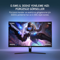GamePower 27'' Vivid V80 Fast VA Panel Curved RGB 300Hz 0.5ms FHD 2x2W Speaker Gaming Monitör (Sıfır Ölü Piksel Garantili)